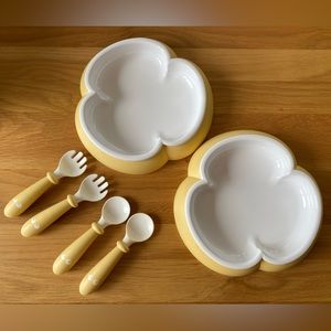 BabyBjorn Baby Plate, Spoon and Fork, 2 SETS, Yellow